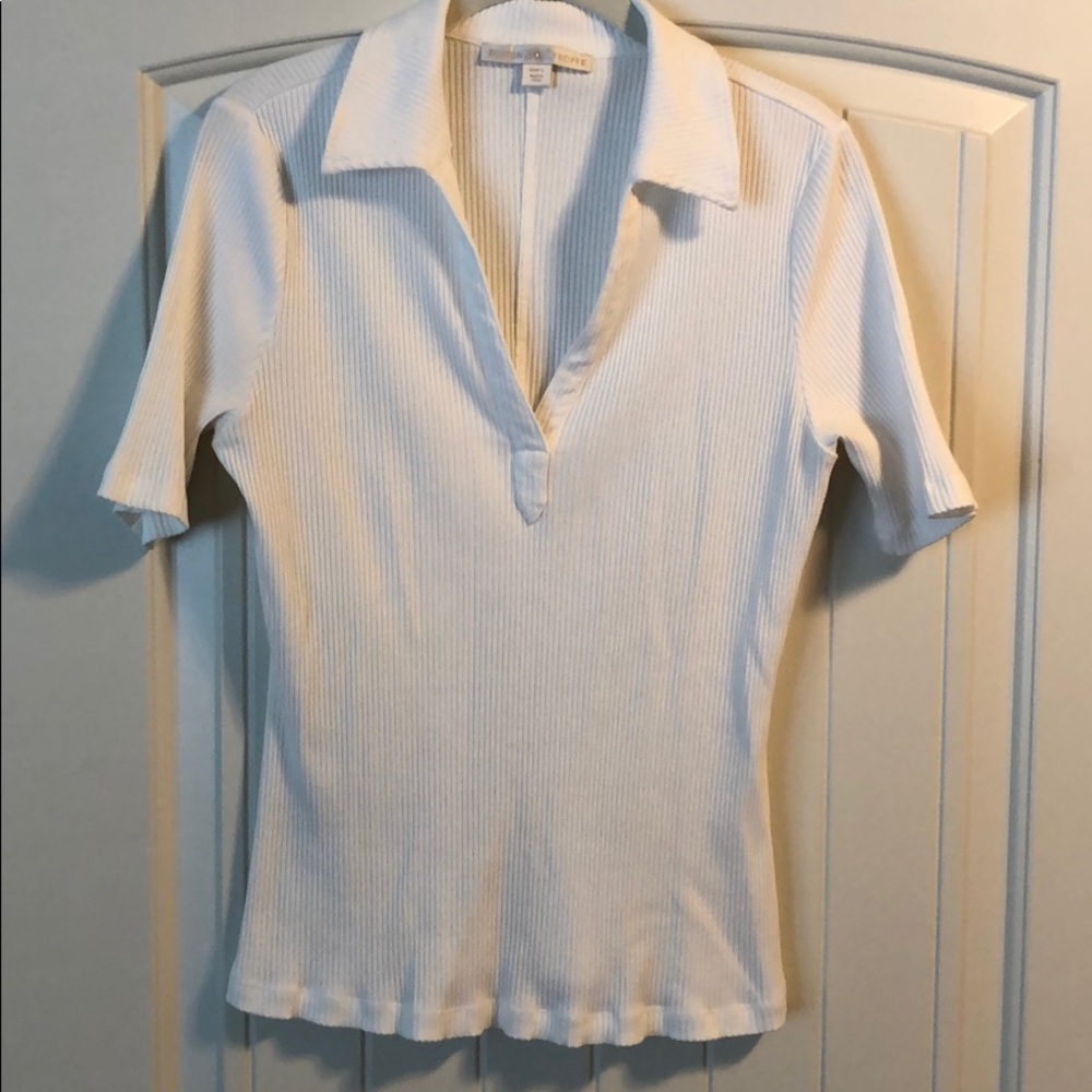 Ivory ribbed shirt by Boston Proper